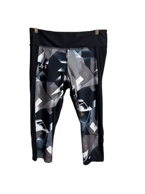 Under Armour Leggings Size L Black Gray Geometric Print